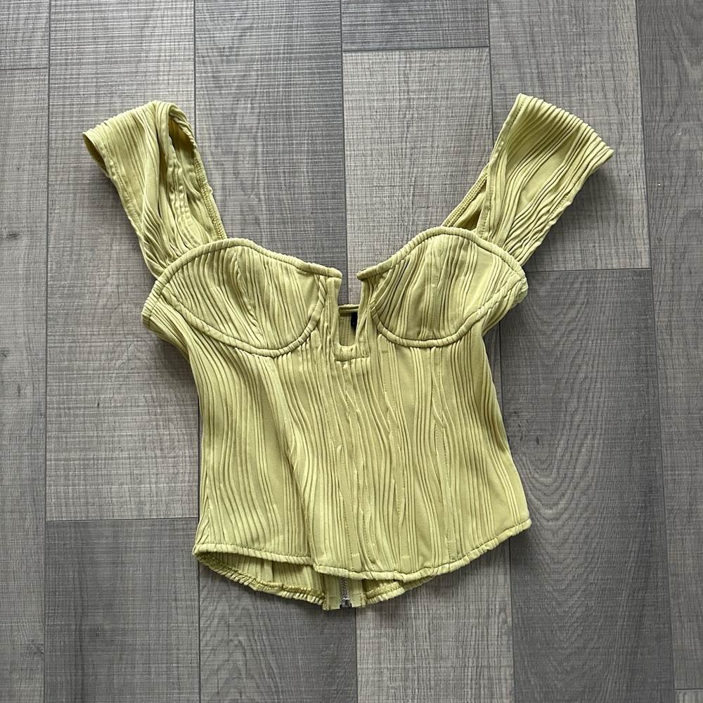 Ribbed Off-Shoulder bustier/corset Top